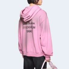 아크네 스튜디오 로고 후드 스웨터 핑크